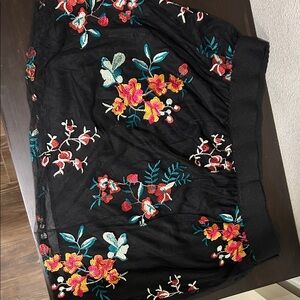 Crazy Train Black Skirt with Colorful Embroidery